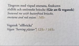 veg menu 2 at Ulla Winbladh in Stockholm