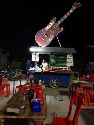 Giant guitar! at Ngaung Shwe Thu in Nyaungshwe