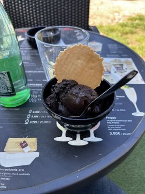 Very friendly staff, I tried the dark chocolate flavor and it was the best ice cream I've ever had! Highly recommended!  at Gelateria Eva in Zadar