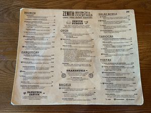 Menu I  at Zenith in Porto