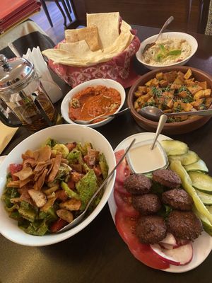 some vegan options   at Taboule Lebanese Restaurant in Yerevan