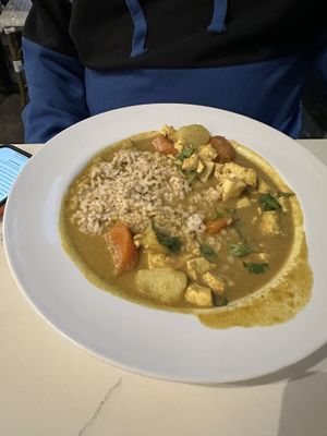 Yellow curry with tofuu  at Bamboozle Channelside in Tampa
