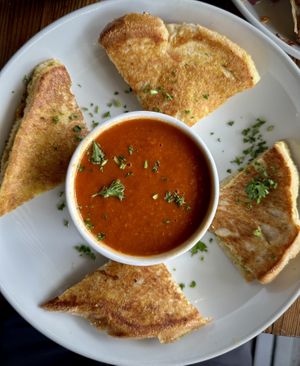 Old Town Grilled Cheese with Tomato Soup  at Seabirds Kitchen in Long Beach