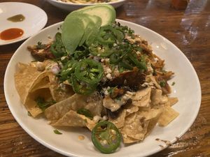 Nachos with Jack fruit and beans   at Seabirds Kitchen in Long Beach