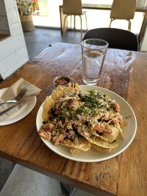 Nachos with jackfruit   at Seabirds Kitchen in Long Beach