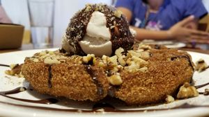 Waffle with ice cream at Seabirds Kitchen in Long Beach