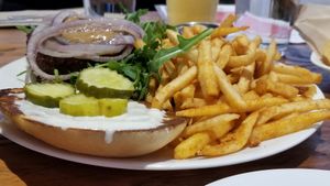 Veggie burger at Seabirds Kitchen in Long Beach