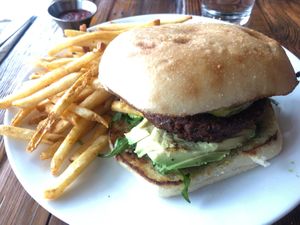 Beets burger   at Seabirds Kitchen in Long Beach