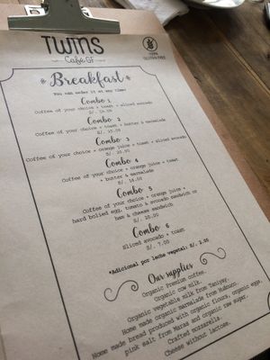 menu  at Twins Cafe GF in Lima