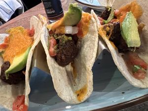 Falafel taco closeup   at Ed's Cantina & Grill in Estes Park