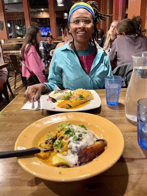 Enchiladas and poblano bowl 👍👍  at Ed's Cantina & Grill in Estes Park