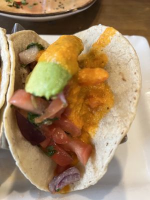 Jalapeño falafel tacos  at Ed's Cantina & Grill in Estes Park