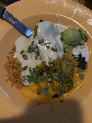 Chile en nogada   at Ed's Cantina & Grill in Estes Park