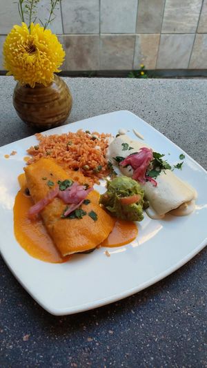 Veggie enchiladas at Ed's Cantina & Grill in Estes Park