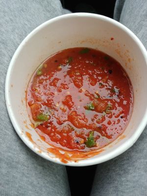 $3.00 Salsa: came with chips, would have preferred less spice, although it wasn't terrible. Really fresh salsa, chips didn't taste fresh and were just okay at Ed's Cantina & Grill in Estes Park