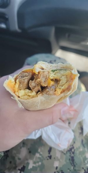 Breakfast burrito (added "cheese") at Plant Power Fast Food - Encinitas in Encinitas