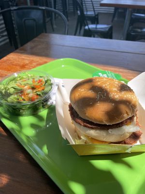 The burger was too much bun and not enough of anything else    at Plant Power Fast Food - Encinitas in Encinitas