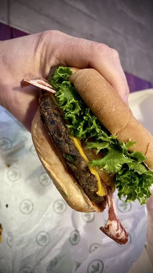 Western Burger 🍔 Hippie Patty .   at Plant Power Fast Food - Encinitas in Encinitas