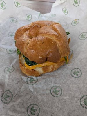 Breakfast sandwich at Plant Power Fast Food - Encinitas in Encinitas