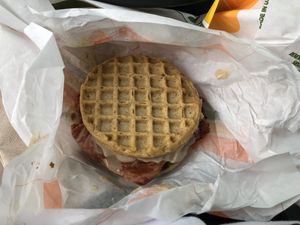 Chicken and Waffles at Plant Power Fast Food - Encinitas in Encinitas