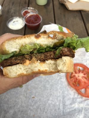 Holy guacamole burger  at Plant Power Fast Food - Encinitas in Encinitas