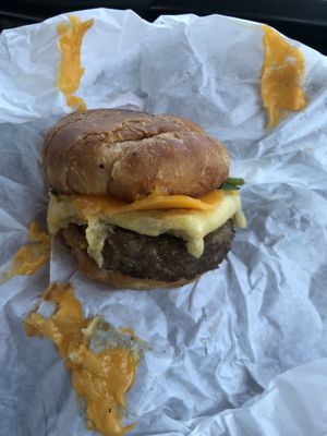 Sausage egg and cheese croissant  at Plant Power Fast Food - Encinitas in Encinitas