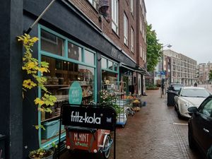 Just outside the shop at Mimint Bio Market in Arnhem
