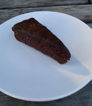 Chocolate cake at Mimint Bio Market in Arnhem
