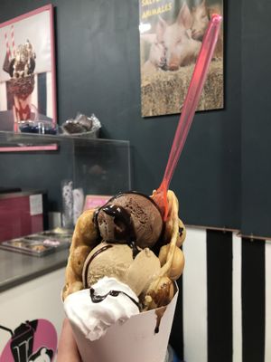 Waffle cone  at Malvy's Shakes in Madrid