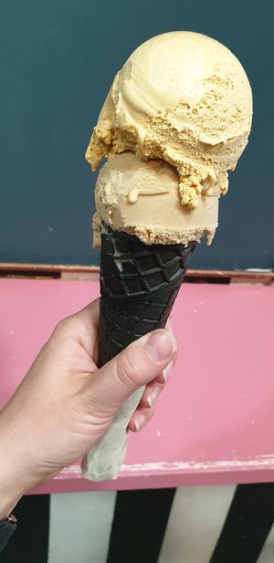 The black cone (tasted like a normal one) at Malvy's Shakes in Madrid