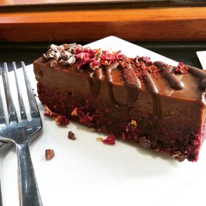 Beetroot Walnut Cake...the chocolate layer was to die for at Gathered Kitchen in Glebe