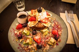 spelt pancakes at Gathered Kitchen in Glebe