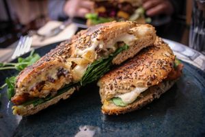 "cheese" bagel at Gathered Kitchen in Glebe