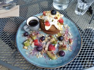 Buckwheat pancakes at Gathered Kitchen in Glebe