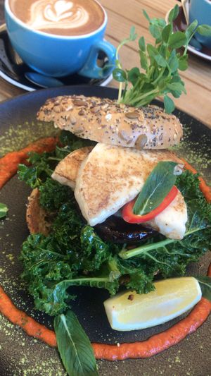 Valloumi stack at Gathered Kitchen in Glebe