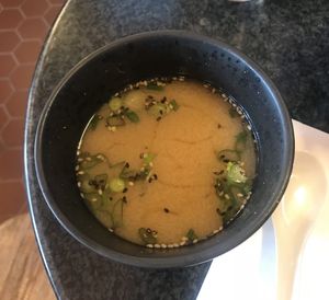 Miso soup at Tokyo Street in Helsinki