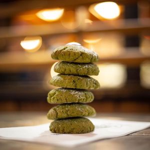 Our house-made matcha cookies await you after the meal. [vegetarian] at Tokyo Street in Helsinki