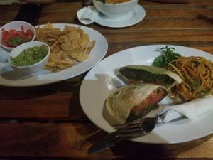 Pita and nachos at Easy Tiger Hostel - Jungle Bar in Phong Nha
