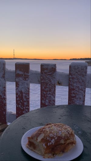 Cinnamon bun  at Regatta in Helsinki