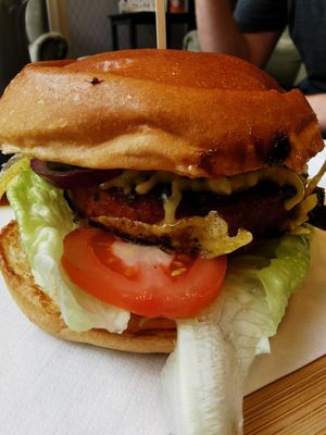 Vegan burger at Mrs Green's in Dumfries