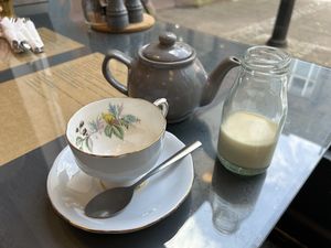 Soya milk tea  at Mrs Green's in Dumfries
