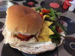 Tasty Vegan Burger  at Mrs Green's in Dumfries