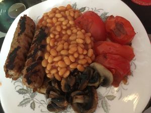tasty vegan brekkie  at Mrs Green's in Dumfries