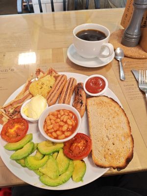 Vegan breakfast at Mrs Green's in Dumfries