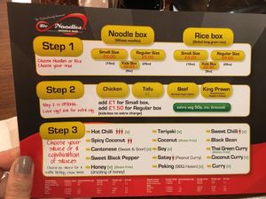 Menu at Dr Noodles in Perth