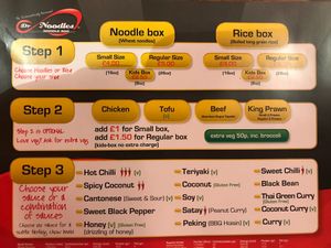 Menu at Dr Noodles in Perth