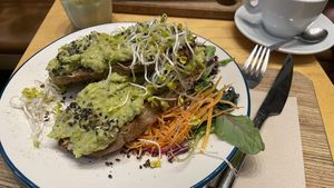 Avocado toast without the egg  at Shake Cafe - Del Corso in Florence