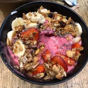 pink dragonfruit smoothie bowl 🤩💕 at Shake Cafe - Del Corso in Florence