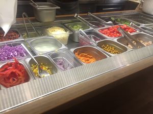 Some of the veggie choices at Shake Cafe - Del Corso in Florence