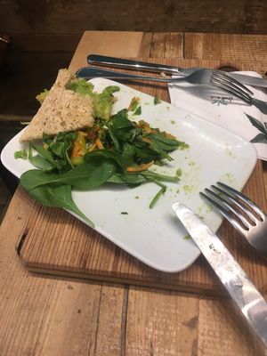 Spring peas sandwich 7€, did nåt manage to get a photo pre eating, too good at Shake Cafe - Del Corso in Florence